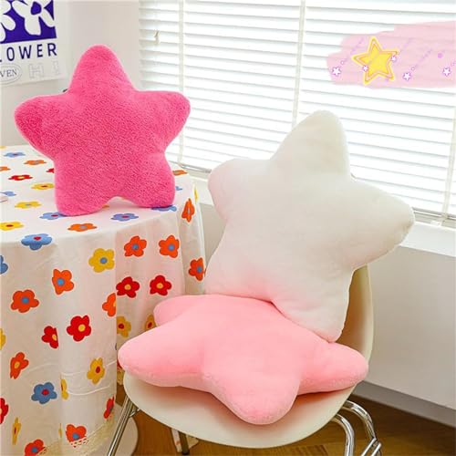 Herfair Kuschelkissen Kinder Sternkissen, Weiche Flauschige Sternform Zierkissen Sofakissen, Plüsch Kissen Dekokissen für Kinderzimmer Schlafzimmer Deko (Gelb,30 cm)