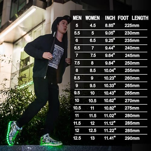 Image of IGxx LED Light Up Shoes for Men USB Recharging High Top LED Sneakers Women Kids