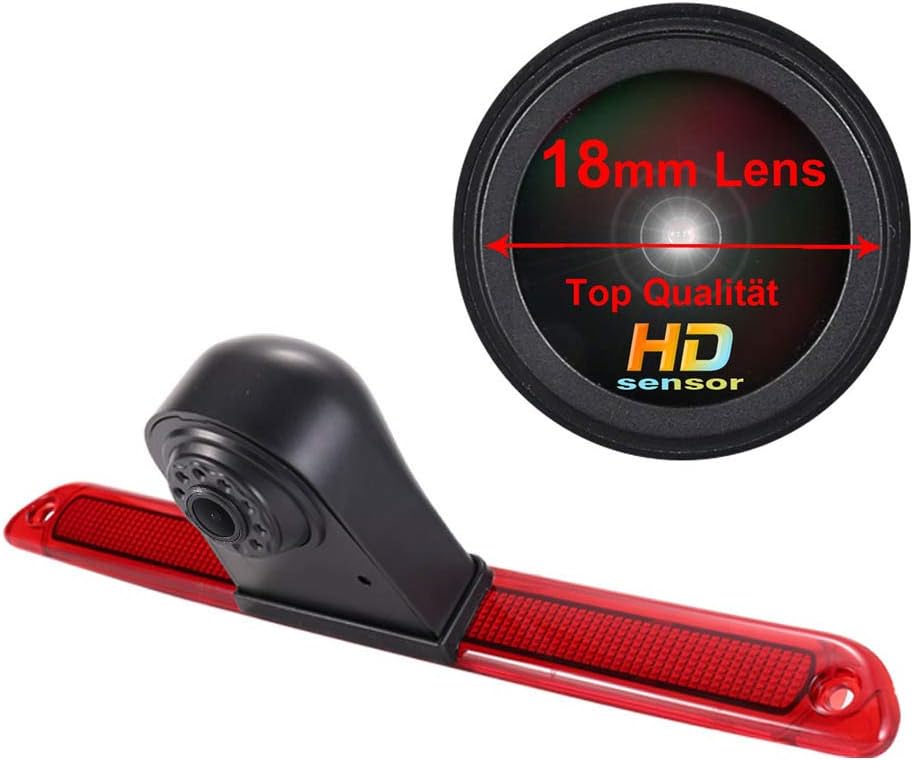 Car Third Roof Top Mount Brake Lamp Camera Brake Light Rear View Backup Camera Replacement for VW Crafter Transporter Mercedes Benz Sprinter W906 Van