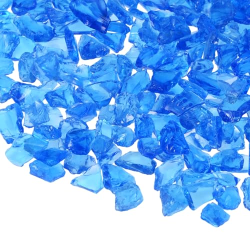 M METERXITY High Luster Fire Glass Gravel Stone, Glass Gems, Crushed Glass