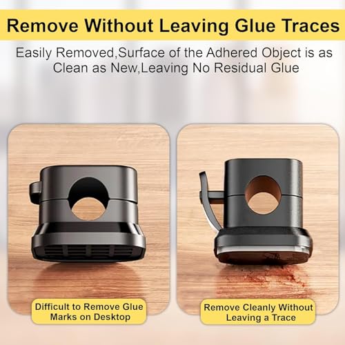 Image of Magnetic Cable Holder for Wall & Desk - Self Adhesive Cable Organizer Clips for Charging Cables, USB, Type C, Lightning, HDMI (Black 5)