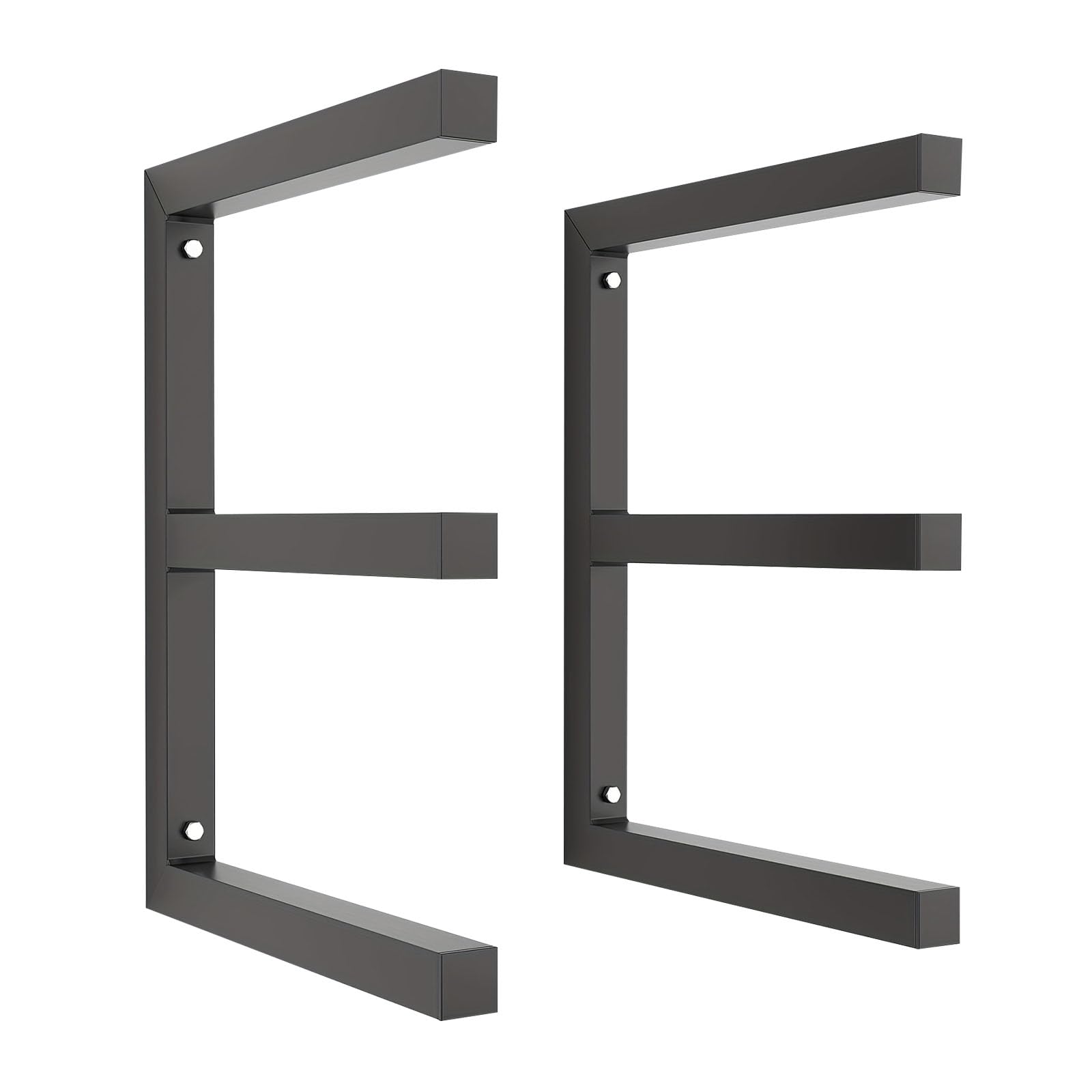 of 2 Heavy Duty Steel Wall Mounted Shelves 660Lb Capacity Garage Workshop Storage High Capacity Wall Mounted Shelves
