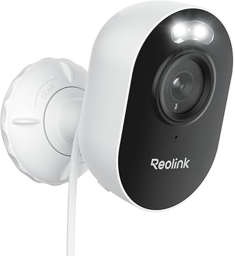 REOLINK Cámara de seguridad inalámbrica para exteriores Lumus 2K, visión nocturna en color de 4MP mejorada con foco, cámara WiFi enchufable de doble