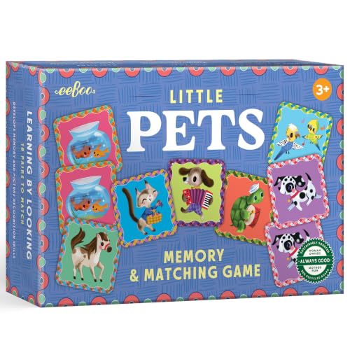 eeBoo Little Pets Memory & Matching Game, Ages 3+ for 1-4 Players