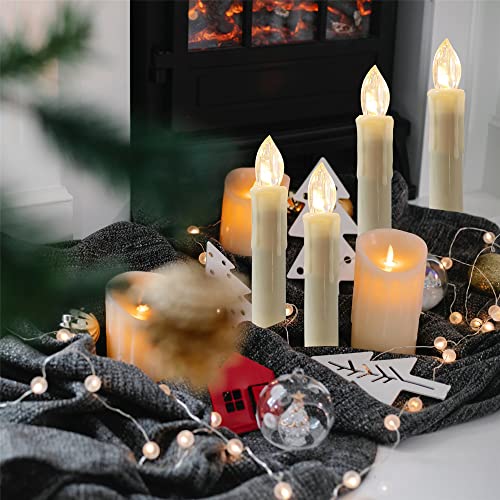 Image of Short Candlesticks LED Taper Candles, 4inches Battery Chandelier Remote LED Candle Sticks Flameless Candlesticks Timer Tapered Candles with Clip for Hotels Bars Churches Harry Potter Party