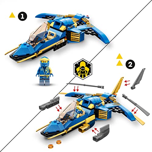 LEGO 71784 NINJAGO Jays Donner-Jet EVO, Aufrüstbares Ninja Spielzeug-Flugzeug mit Jay Minifigur… – Ansicht 3