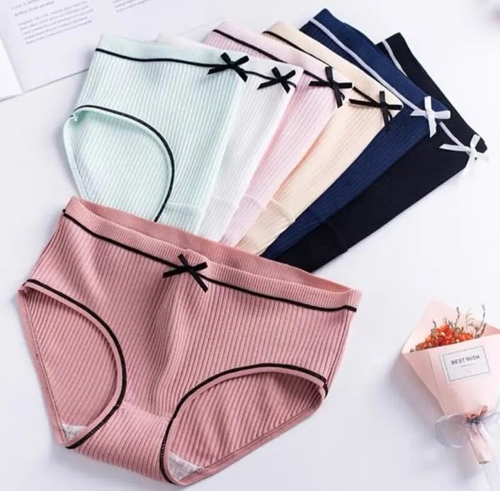 Image of Women Cotton Hipster Panty Combo | Soft Stretchable Breathable Underwear | Mid Waist Comfortable Ladies Briefs