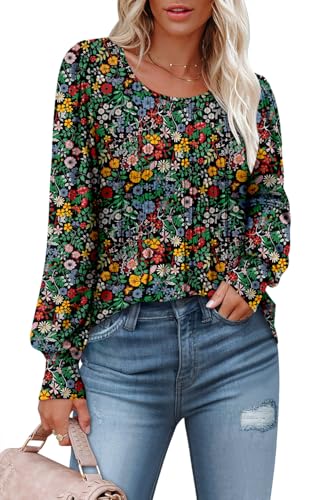 BETTE BOUTIK Long Sleeve Shirts for Women Fall Tops Dressy Blouses Crewneck Tunic Tops for Leggings S-3XL