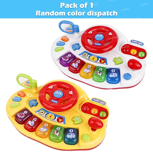 Image of Zest 4 Toyz Baby Musical Toy 6 to 12 Months Light up Steering Wheel Toy with Traffic Light & Sound for 6 8 9 10 Months and 1 2 Year Old Boys Girls