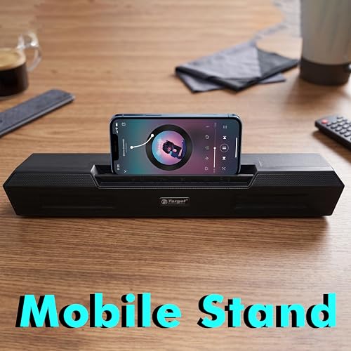 Image of Target TT-SBA-221 Wireless Bluetooth Soundbar, 20W, Black, with AUX, USB, FM Radio, MicroSD, TWS, Rechargeable Battery