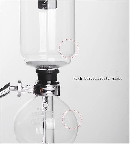 Miniatura 3 de JITEM Cafetera Syphon Cafetera de estilo japonés al vacío de vidrio sifón percoladores 3 tazas de vidrio de mesa sifón cafetera para café o té