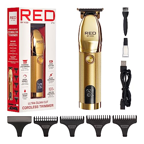 Tondeuse cheveux et barbe sans fil Red by Kiss rechargeable avec écran LCD