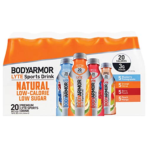BODYARMOR LYTE Sports Drink Variety Pack,Blueberry Pomegranate, Orange Citrus,Berry Punch, Peach Mango (16oz, 20 pk.)
