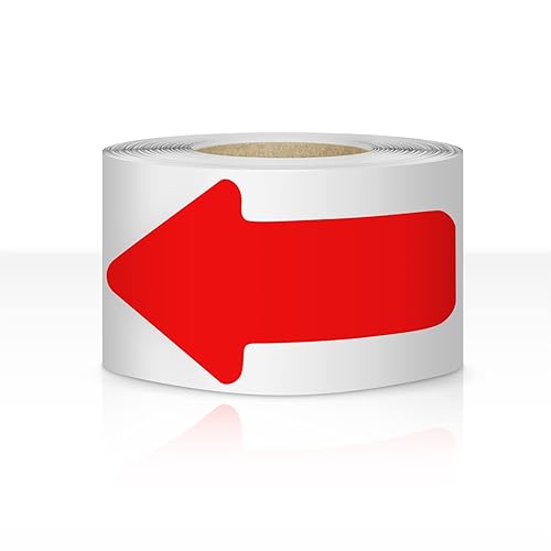 Cinta adhesiva para suelo de flecha de 3 x 6 pulgadas, letrero adhesivo para marcado de flecha, color rojo Cinta adhesiva para suelo de flecha de 3 x 6 pulgadas, letrero adhesivo para marcado de flecha, color rojo