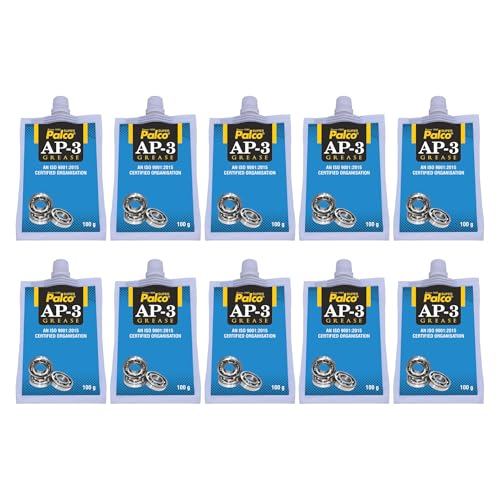 Image of PALCO AP-3 GREASE Pouch 100g (Pack of 10) Multipurpose Water Resistant & Chassis Bearing Lithium Base Anti Corrosion Grease for Car Cycle Bike Chain Lube NLGI-3 Long Lasting Lubricant