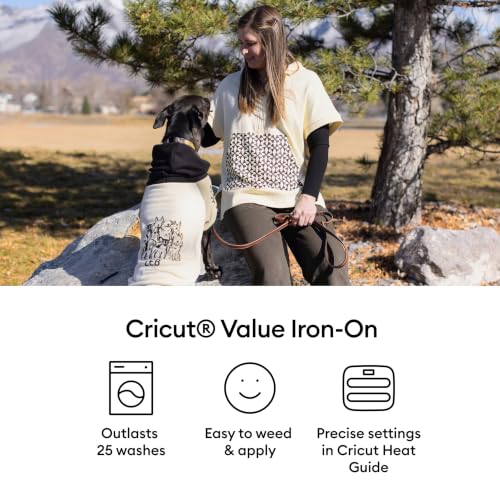 Image of Cricut Value Iron-On, Black and White (2 Rolls, 12 in x 20 ft Each)