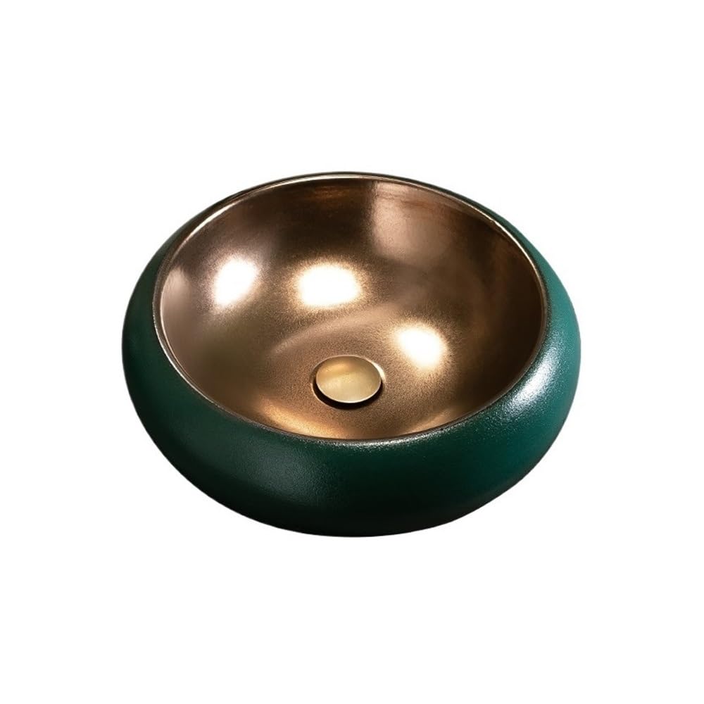 Kx9lb8d One Color Bathroom Vessel Sink 47 * 47 * 13Cm Round Vessel Retro Porcelain Ceramic Bathroom Sink Decorative Above Counter Basin Vanity Basin