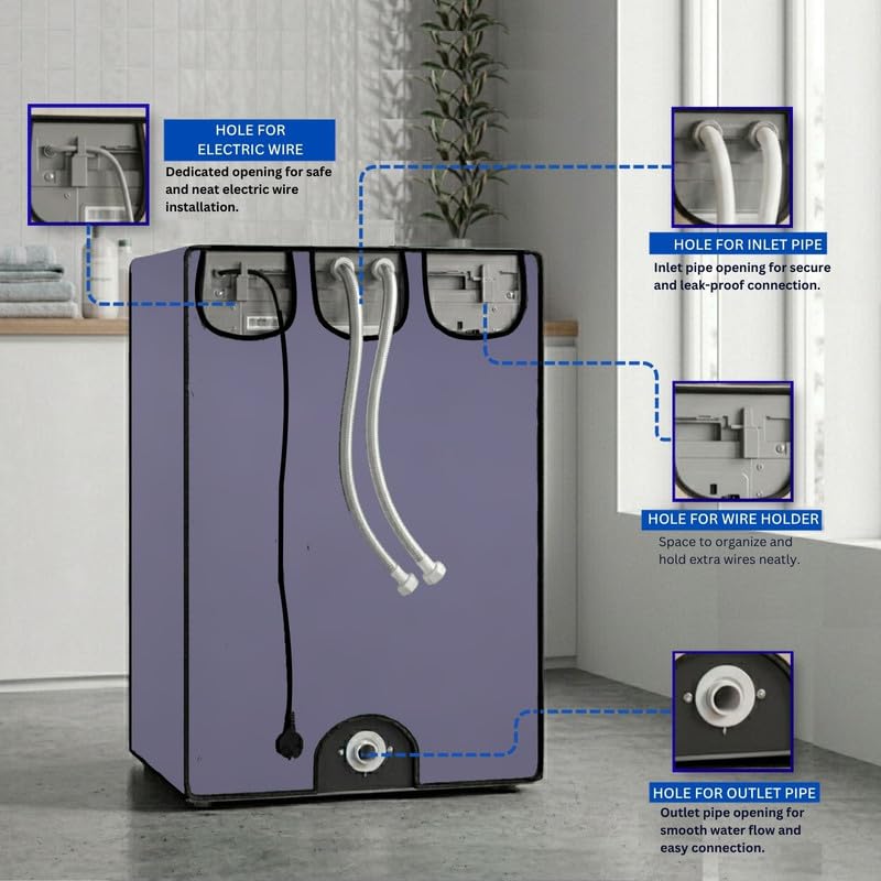 Image of Nitasha Front load Waterproof Washing machine cover Compatible for Samsung 9 Kg Fully Automatic with AI Control, T Series WW90T604DLN /TL (Grey Colour)