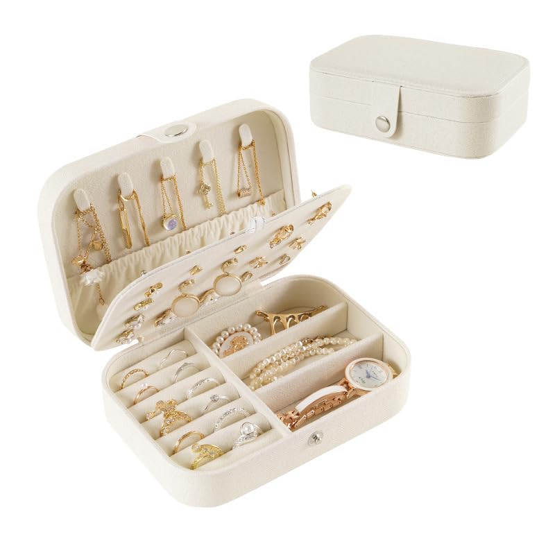 MSTZA 1/2/3 szt. duży dwuwarstwowy podróżny organizer na biżuterię, 16 x 11,5 cm przenośne pudełko na biżuterię, zamykane przechowywanie, przyjazne dla użytkownika przegródki