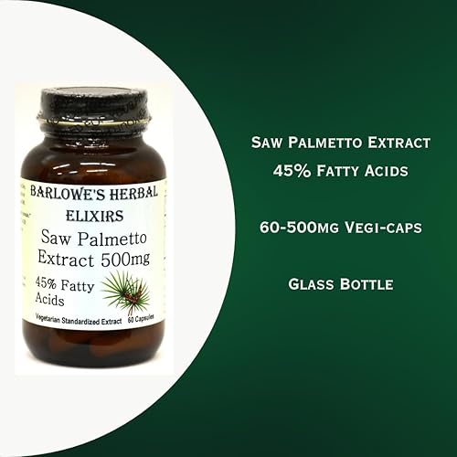 Miniatura 4 de Barlowe's Herbal Elixirs Extracto de Saw Palmetto - 500mg- 60 Cápsulas Vegetales