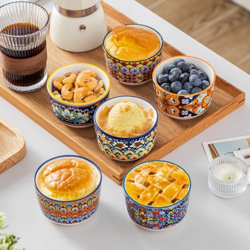 vancasso-6-Oz-Ramekins-Oven-Safe-Set-of-6-Bohemian-Creme-Brulee-Ramekins-Colorful-Souffle-Dishes-Pudding-Custard-Cups-for-Baking-Small-Ceramic-Bowls-for-Dipping-Sauce-Ice-Cream vancasso 6 Oz Ramekins Oven Safe Set of 6 Bohemian Creme Brulee Ramekins Colorful Souffle Dishes Pudding Custard Cups for Baking Small Ceramic Bowls for Dipping Sauce Ice Cream