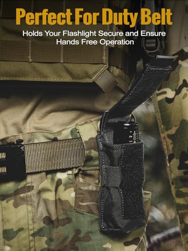 Onetigris TG-DTB02 Flashlight Pouch Holster Tactical Molle 1000D Cordura Nylon Flashlight Pouch Holder thumb #2