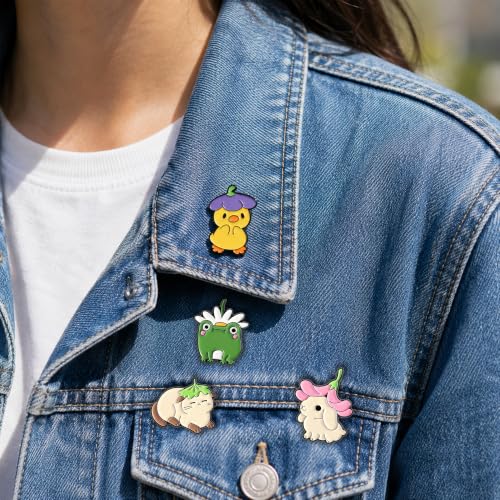 Image of 8Pcs Kawaii Frog Enamel Pin Set Cute Cartoon Frog Brooches, Lapel Pins for Backpacks, Jackets, Hats, Perfect Gifts for Women, Teens