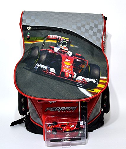 Mochila escolar Ferrari extensible diseño rojo negro   gratis oferta New