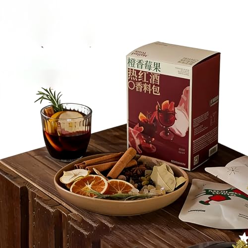 Vino Caliente con Especias de Naranja y Bayas, Sidra: NavideñAs, Canela AníS Estrellado Clavo, Ideal para CóCteles Sin Alcohol Calientes