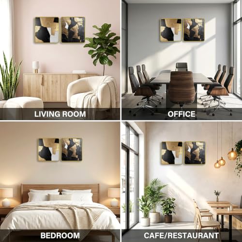 Image of RANDOM Premium Square Wall Painting Set of 2, 38 x 38 cm (Square Painting)