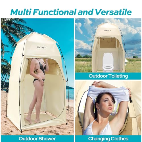 FOGATTI-Portable-Camping-Shower-Tent-with-Floor-69-FT-Extra-Tall-Shelter-with-3-Internal-Pockets-and-Carry-Bag-Outdoor-Privacy-Tent-for-Shower-Changing-Dressing-Wind-Proof-Oversize-Easy-Set-Up