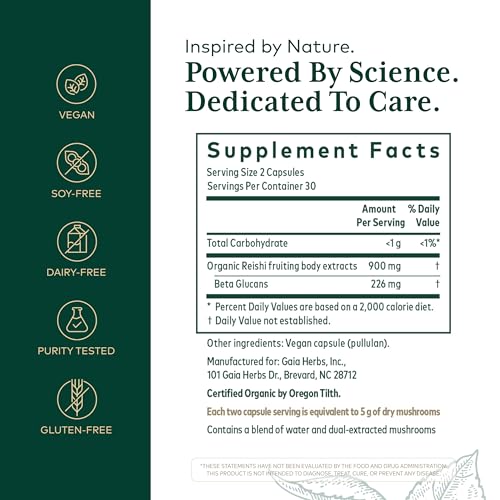 Gaia Herbs PRO Reishi Capsules