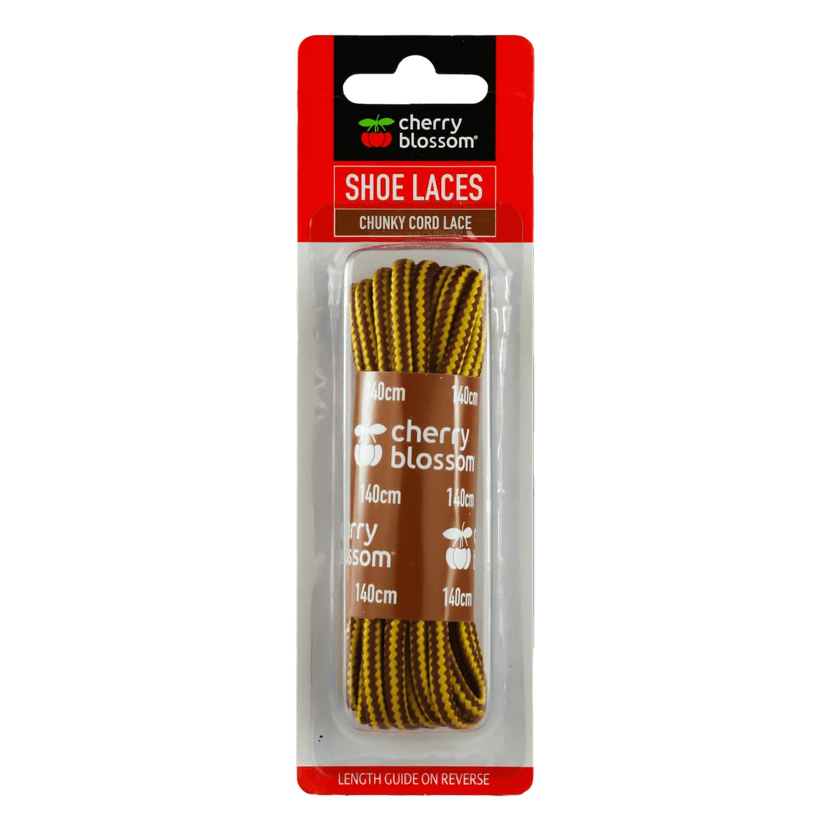 Cherry Blossom Footwear Chunky Cord Lace Shoelaces, Yellow/Tan, 140cm