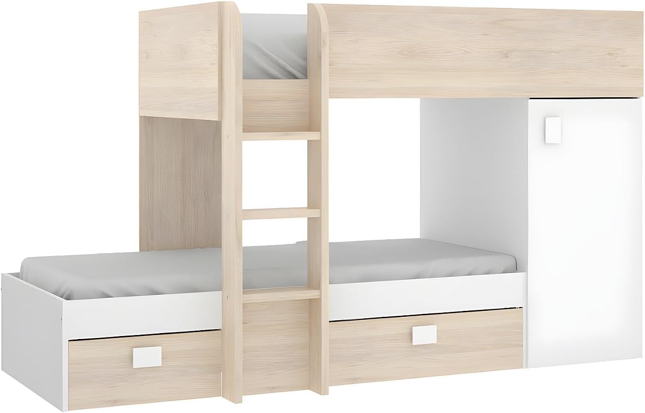 Components of the Vente-unique Ricardo bunk bed, showing the frame and bed bases.