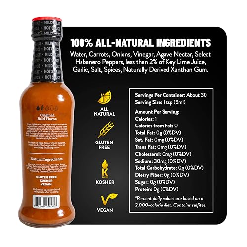 Image of Tabanero Classic Mild Heat Hot Sauce, All Natural, Small Glass Bottle, 5 oz