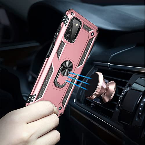 Samsung Galaxy A03s Case with HD Screen Protector, Ring Shockproof Protective Case, Rose Gold - image 5