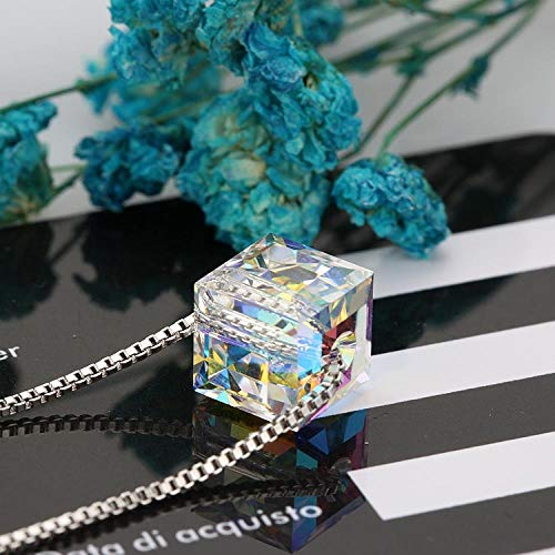 Collier pendentif argent Aurora cristal d'Autriche bijoux de clavicule - 4