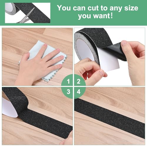 Image of M METERXITY 1-Pack Grip Tape, 0.8Inch x 16.4ft /20mm x 5m Anti Slip Traction Tape for Stair Steps /Indoor /Outdoor, Non Skid Adhesive Stair Tread Tape [Black]