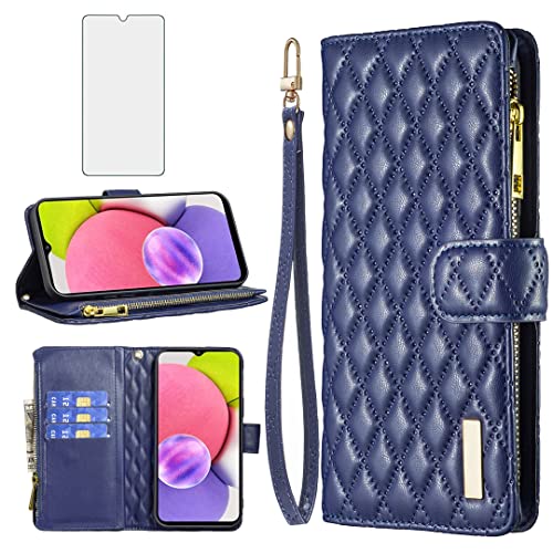 Protection Samsung Galaxy A03s antichoc avec porte-cartes bleu