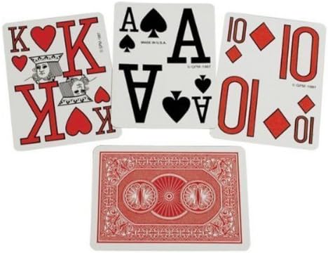 (1) Marinoff Low Vision Poker Size Playing Cards-- Red or Blue