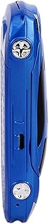 K BlackZone ECO X Car-Shaped Flip Mobile Phone, LED Lights, Dual SIM, with Battery and Charger, Blue/Black (Blue)