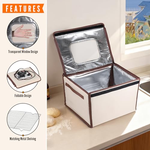 Miniatura 4 de Swawis 40x30x28cm Caja De Fermentación Con Función De Calefacción Para Masa 230v 70w, Plegable, Control De Temperatura 20-50 , Temporizador 0-24h, Para Hogar Pan Pizza Yogur