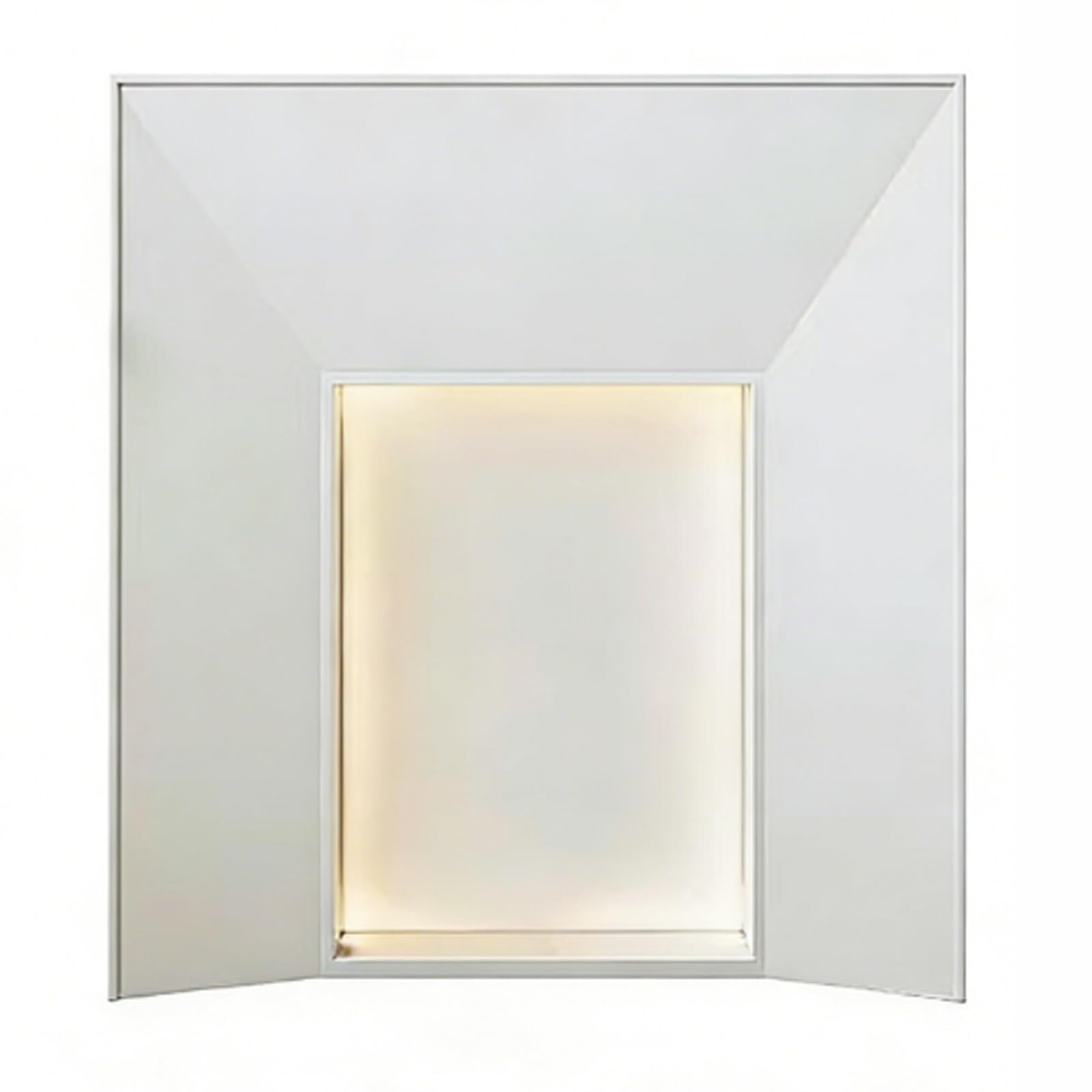 Decorative Modern Geometric Fireplace Mantel with LED Freestanding Decorative Surround Fireplace Surround