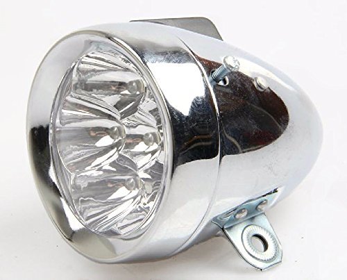 昭和　レトロ　鉄製ライト Amazon | スチール 製 砲弾 型 7 LED 電池 自転車 サイクル