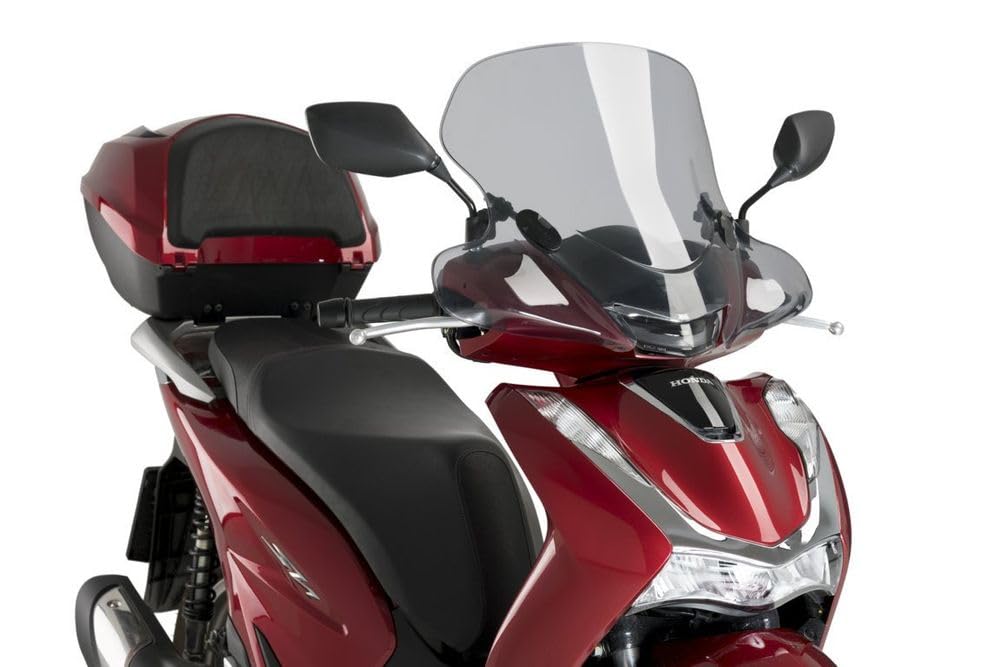 Puig 21112H City Touring Windschutzscheibe für Scooter mit verbessertem Schutz vor Wind und anspruchsvollen urbanen Bedingungen, Getönt