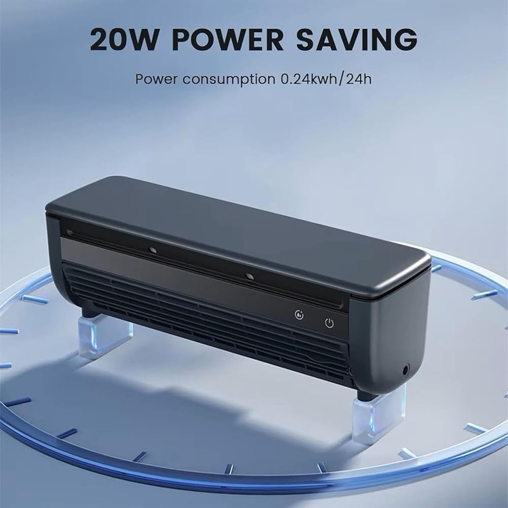 Generico Ventilatore da Parete Senza Foratura, Ricaricabile Tramite USB, Portatile, Wireless, Mini circolatore d;Aria per Cucina, Bagno, Camera da Letto, Ufficio, Uso Interno (Gray A)