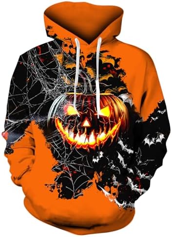 Loveternal Unisex 3D Druck Hoodie Kapuzenpullover Langarm Pullover Sweatshirt mit Taschen S-4XL
