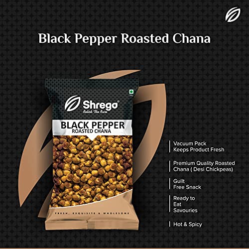 Image of Shrego Black Pepper Roasted Chana, Snack and Namkeen, Vacuum Packed (300 GM)