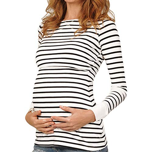 Women s Ladies Maternity Nursing Solid Color Sleeveless Double Layer Tank Tee Tops Breastfeeding Blouse Pregnancy Shirt (White, L)