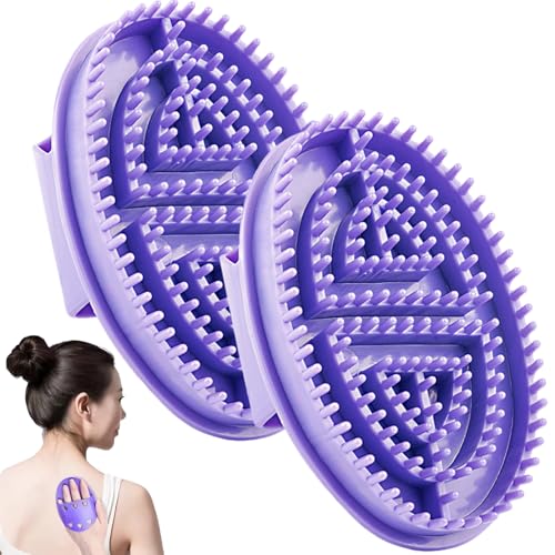 Cepillo meridiano de 2 piezas, cepillo de masaje de 5.7x3.7 pulgadas con manija sin deslizamiento, herramientas de masaje corporal para cuello, hombros, cintura, piernas, rodillas.